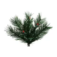 Pre-lit Midnight Green Pine Christmas Wreath - 30-Inch  Red Dura Lights