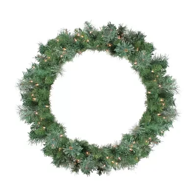 Pre-Lit Mixed Cashmere Pine Artificial Christmas Wreath - 36-Inch  Clear Lights