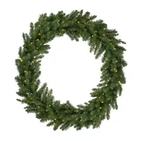 Pre-Lit Buffalo Fir Commercial Artificial Christmas Wreath - 72-Inch  White Lights