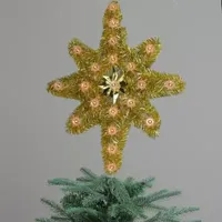21'' Gold Star of Bethlehem Christmas Tree Topper - Clear Lights