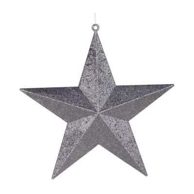 23'' Commercial Size Pewter-colored Glitter 5-Pointed Star Christmas Ornament