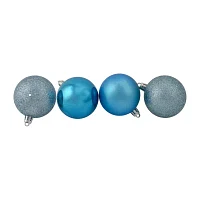 24ct Turquoise Blue Shatterproof 4-Finish Christmas Ball Ornaments 2.5'' (60mm)