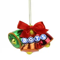 3'' Green and Red Candy Lane Tootsie Roll Dots Gumdrop Candies Glass Christmas Ornament
