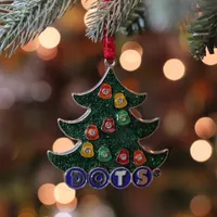 3'' Silver Plated DOTS Candy Logo Christmas Tree Ornament with European Crystals