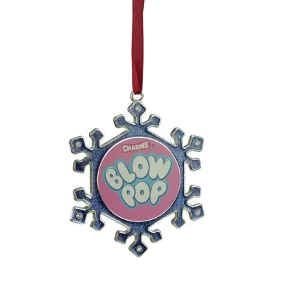 3.25'' Blue and Pink Candy Logo Snowflake Christmas Ornament