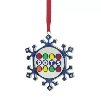 3.5'' Blue and Silver Snowflake Dots Candy Logo Christmas Ornament