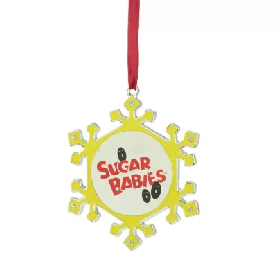 3.5'' Yellow and Red Snowflake Sugar Babies Candy Logo Christmas Ornament