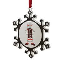 3.5'' Silver Plated Snowflake Toostie Roll Man Candy Logo Christmas Ornament