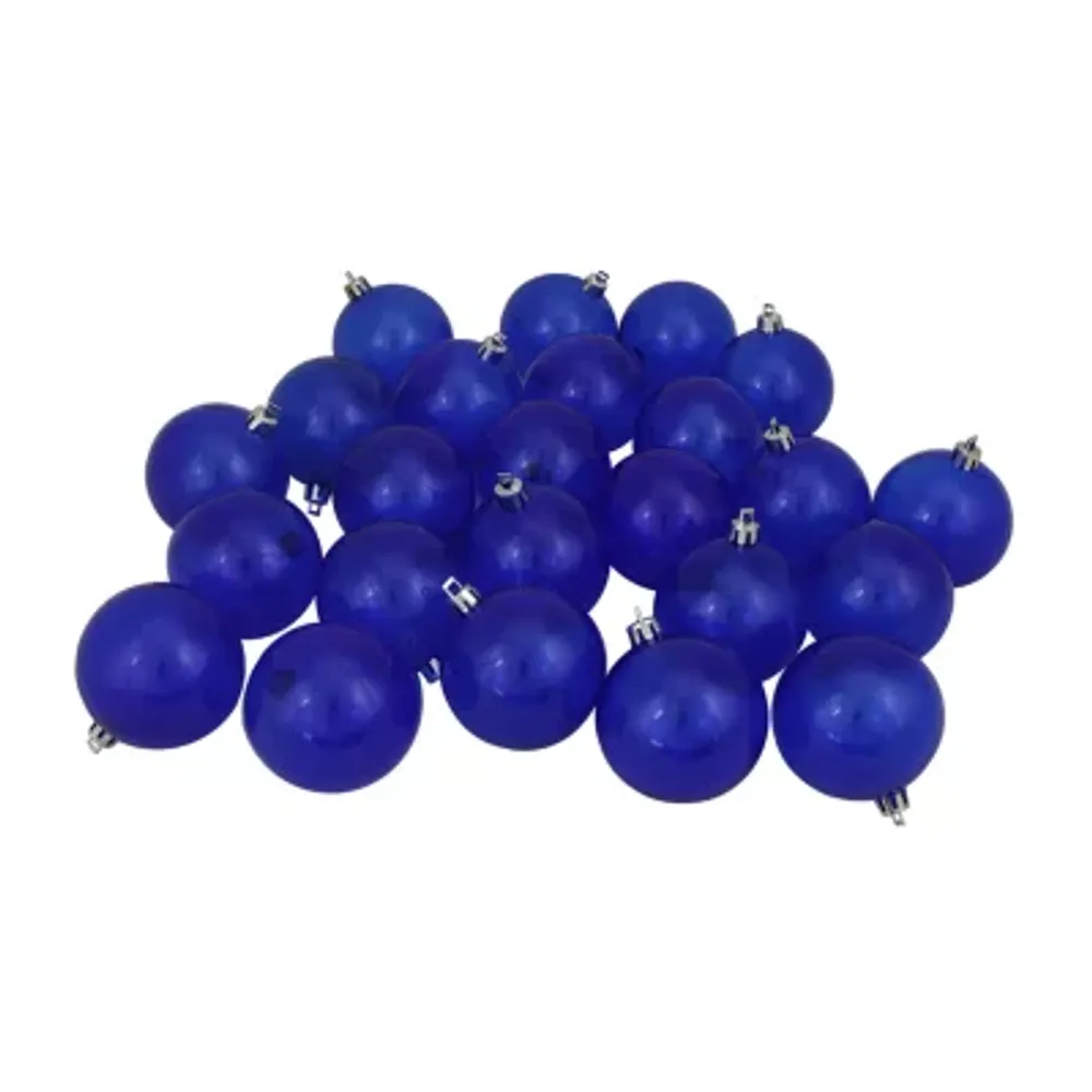 32ct Blue Shatterproof Transparent Christmas Ball Ornaments 3.25'' (80mm)