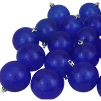 32ct Blue Shatterproof Transparent Christmas Ball Ornaments 3.25'' (80mm)