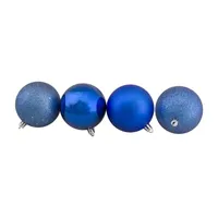 32ct Lavish Blue Shatterproof 4-Finish Christmas Ball Ornaments 3.25'' (80mm)