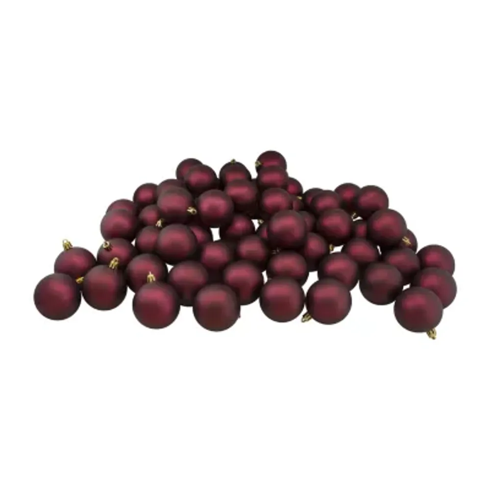 32ct Matte Burgundy Red Shatterproof Christmas Ball Ornaments 3.25'' (80mm)