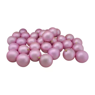 32ct Matte Bubblegum Pink Shatterproof Christmas Ball Ornaments 3.25'' (80mm)