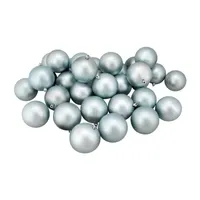 32ct Mermaid Blue Matte Shatterproof Christmas Ball Ornaments 3.25'' (80mm)