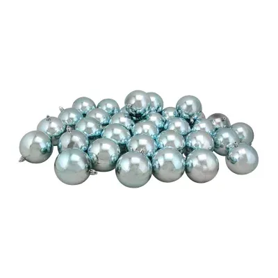 32ct Mermaid Blue Shatterproof Shiny Christmas Ball Ornaments 3.25'' (80mm)