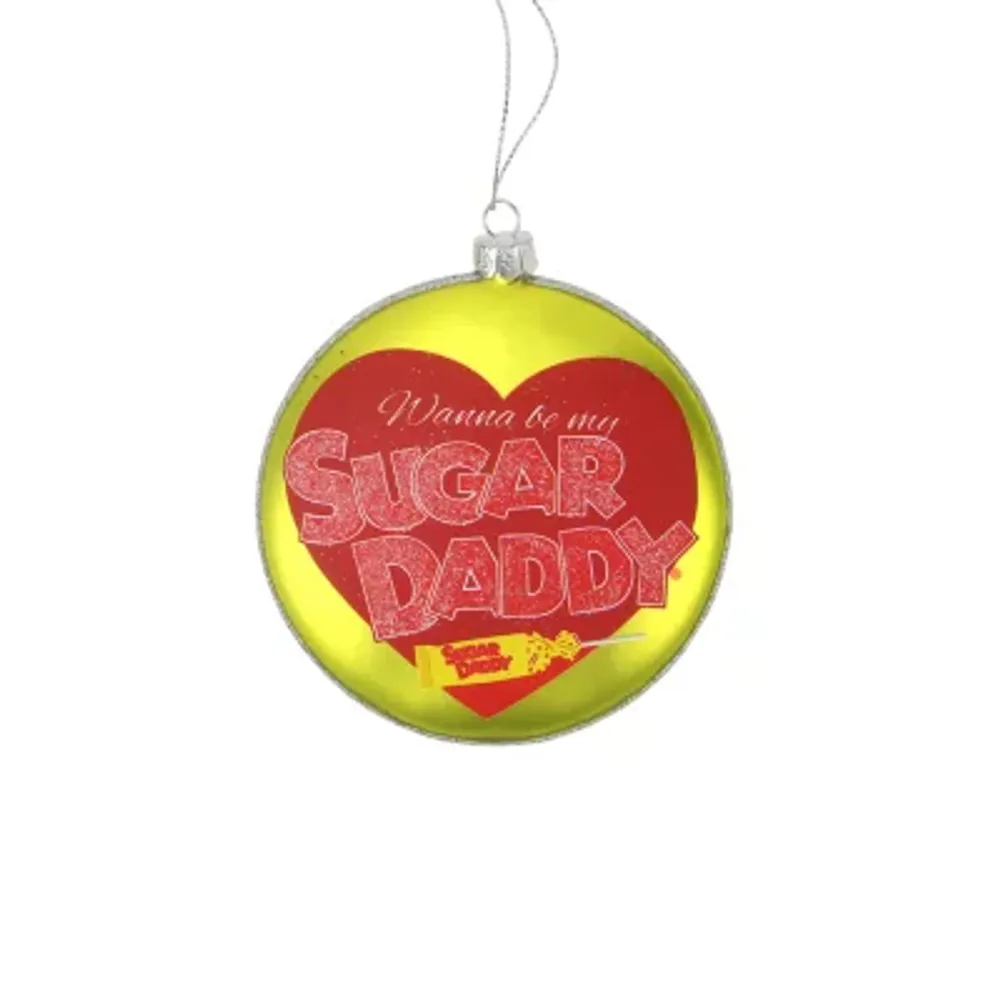 4" Candy Lane Tootsie Roll Sugar Daddy Original Milk Caramel Lollipop Christmas Disc Ornament