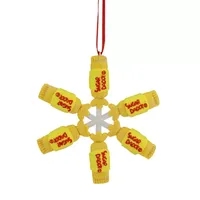 4'' Yellow and Red Tootsie Roll Sugar Daddy Lollipop Snowflake Christmas Ornament