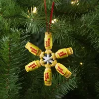 4'' Yellow and Red Tootsie Roll Sugar Daddy Lollipop Snowflake Christmas Ornament