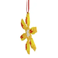 4'' Yellow and Red Tootsie Roll Sugar Daddy Lollipop Snowflake Christmas Ornament