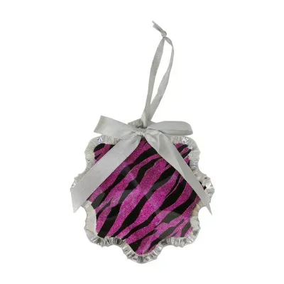 4.5'' Magenta Pink and Gray Glittered Snowflake Prism Christmas Ornament