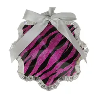 4.5'' Magenta Pink and Gray Glittered Snowflake Prism Christmas Ornament