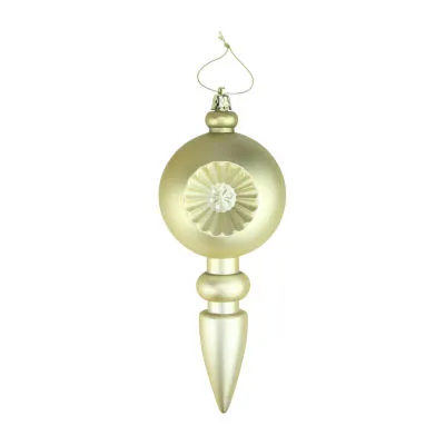 4ct Matte Gold Retro Reflector Shatterproof Christmas Finial Ornaments 7.5"