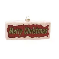 5.5'' Red and Green Glittered 'Merry Christmas' Shatterproof Ornament