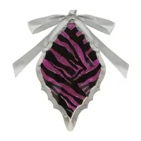 5.75'' Magenta Pink and Gray Glittered Diamond Prism Christmas Ornament