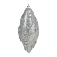 Glitter Silver Shatterproof Christmas Finial Ornament 6"