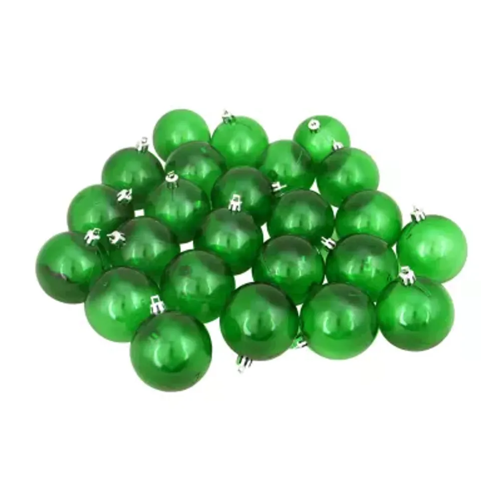 60ct Green Shatterproof Transparent Christmas Ball Ornaments 2.5'' (60mm)