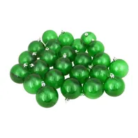 60ct Green Shatterproof Transparent Christmas Ball Ornaments 2.5'' (60mm)