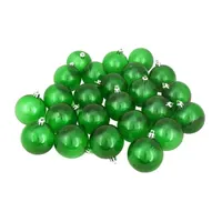 60ct Green Shatterproof Transparent Christmas Ball Ornaments 2.5'' (60mm)