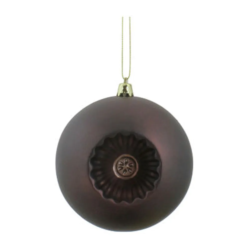 6ct Brown Shatterproof Matte Christmas Ball Ornaments 4'' (100mm)