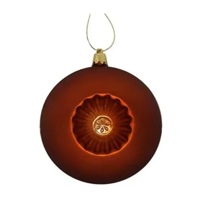 6ct Burnt Orange Shatterproof Matte Christmas Ball Ornaments 4'' (100mm)