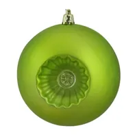 6ct Green Retro Reflector Matte Christmas Ball Ornaments 4'' (100mm)