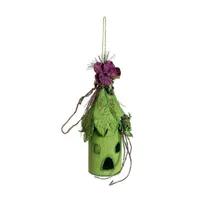 8.5'' Green Whimsical Birdhouse Christmas Ornament