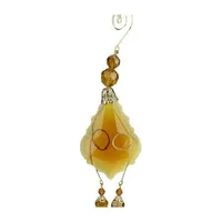 9'' Amber and Gold Faceted Beads Christmas Pendant Ornament