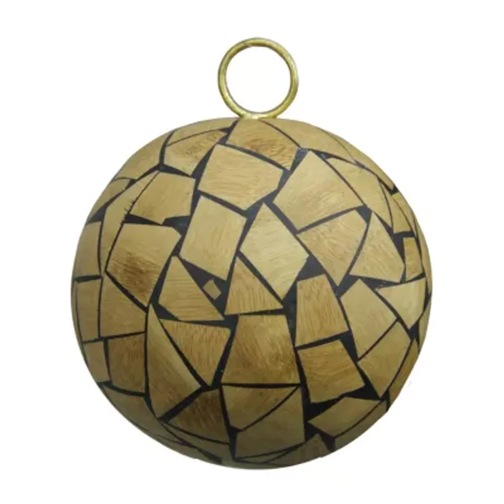 Brown Mosaic Shatterproof Christmas Ball Ornament 4'' (100mm)