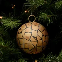 Brown Mosaic Shatterproof Christmas Ball Ornament 4'' (100mm)