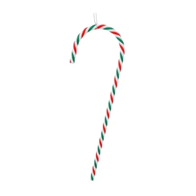 Set of 2 Red and Green Striped Candy Cane Christmas Ornaments 18"