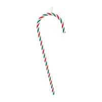 Set of 2 Red and Green Striped Candy Cane Christmas Ornaments 18"