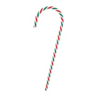 Set of 2 Red and Green Striped Candy Cane Christmas Ornaments 18"