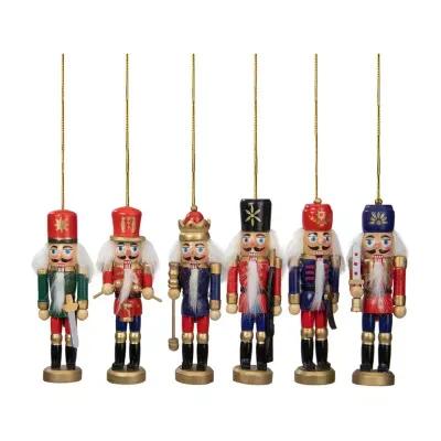 6-Count Red and Blue Classic Nutcracker Christmas Ornaments - 5.25 Inches