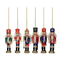 6-Count Red and Blue Classic Nutcracker Christmas Ornaments - 5.25 Inches