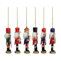 6-Count Red and Blue Classic Nutcracker Christmas Ornaments - 5.25 Inches