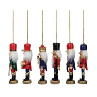 6-Count Red and Blue Classic Nutcracker Christmas Ornaments - 5.25 Inches