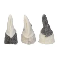 Set of 3 Gray and Cream Christmas Gnomes 3.75"