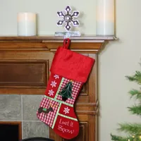 18.5'' Red Cheers Holiday Patches Let It Snow Christmas Stocking