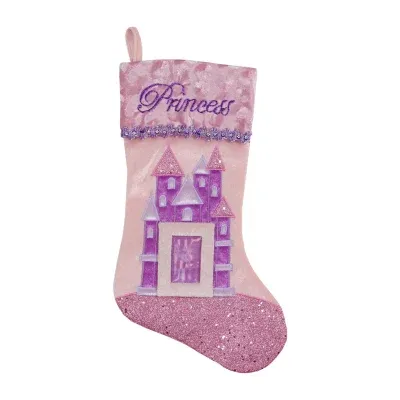 20'' Pink and Purple Glitter Princess Christmas Stocking