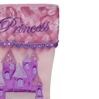 20'' Pink and Purple Glitter Princess Christmas Stocking